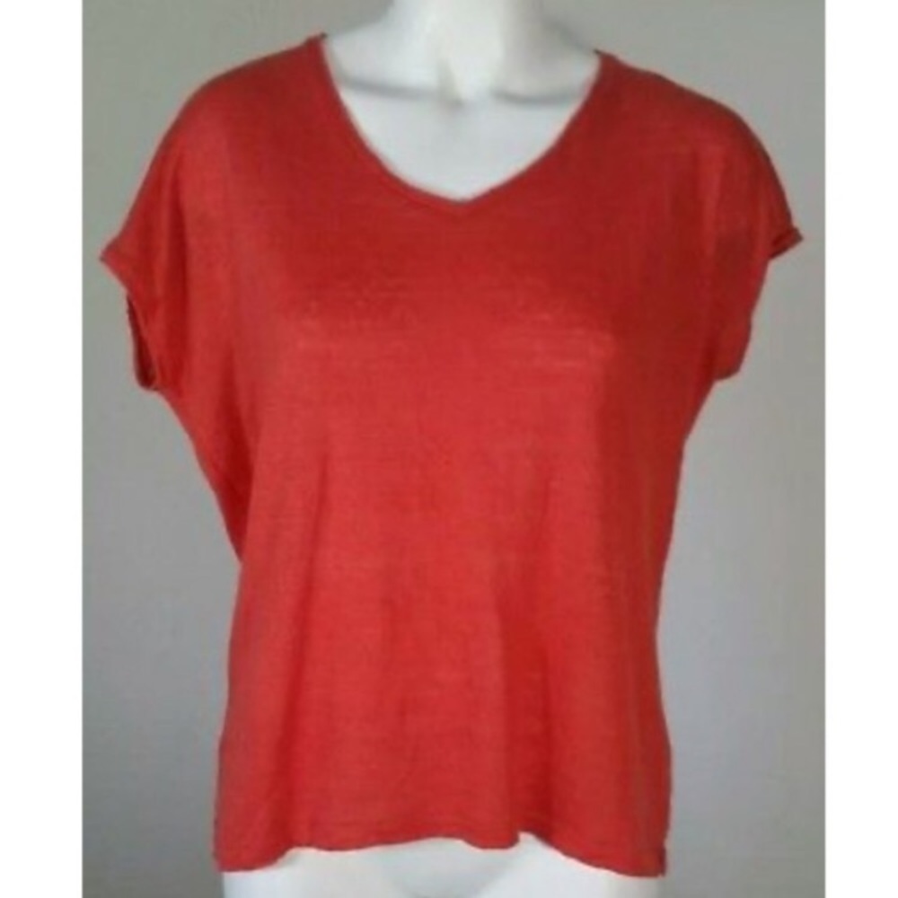 Ann Taylor Loft Linen Dolman Cap Sleeve Top S NWT